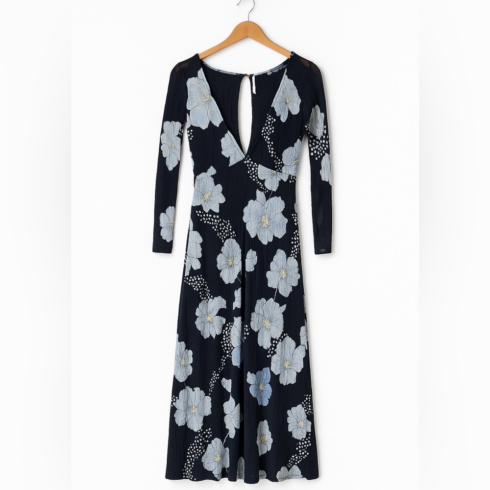 Free People Elegant Floral 🌼 Long Sleeve Dress
